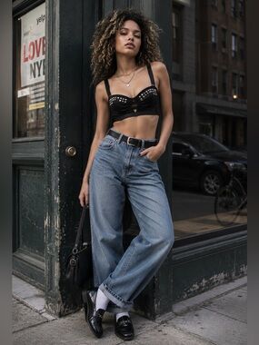 ๐ฅ๐3/$15 ๐ฅ Studded Black Crop Bralette Top